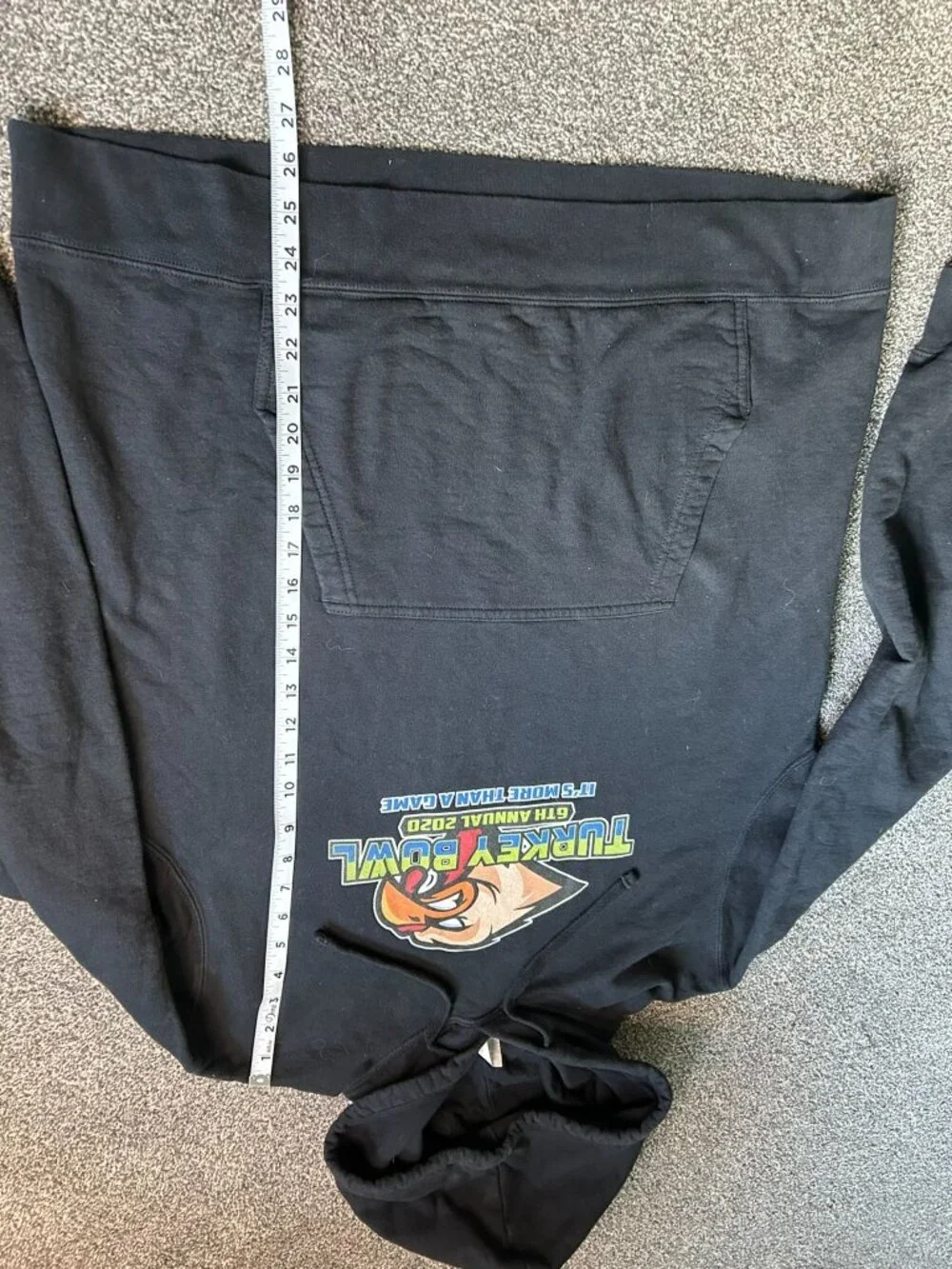 Turkey Bowl 2020 Hoodie Port & Company Black Graphic Size LG
